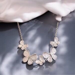 Stamped S925 Silver Butterfly Pendant chain necklace 20 inches.